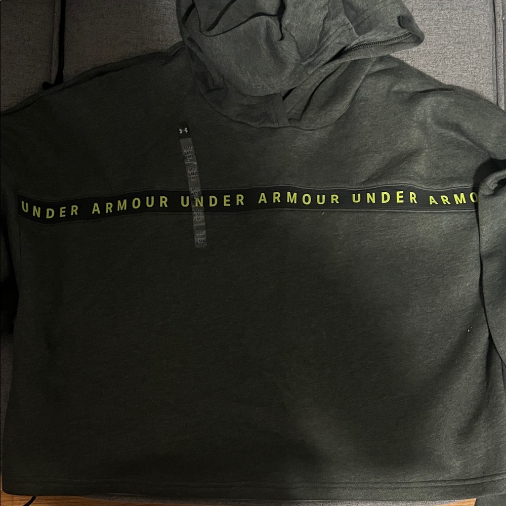 Under Armour Olive Hoodie with Yellow Accents